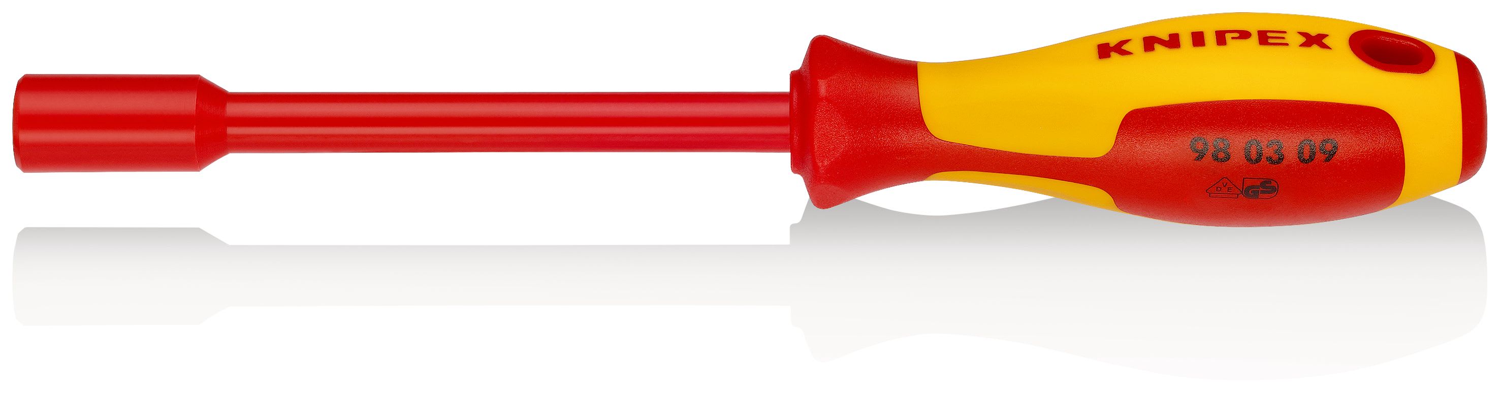 KNIPEX - Clé à douille - 9mm - Avec poignée de tournevis - Longueur 237mm - Isolée 1000V