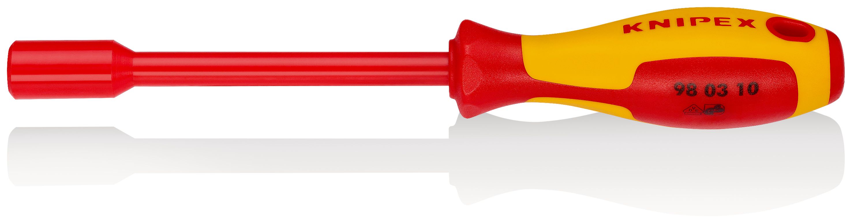 KNIPEX - Clé à douille - 10mm - Avec poignée de tournevis - Longueur 237mm - Isolée 1000V