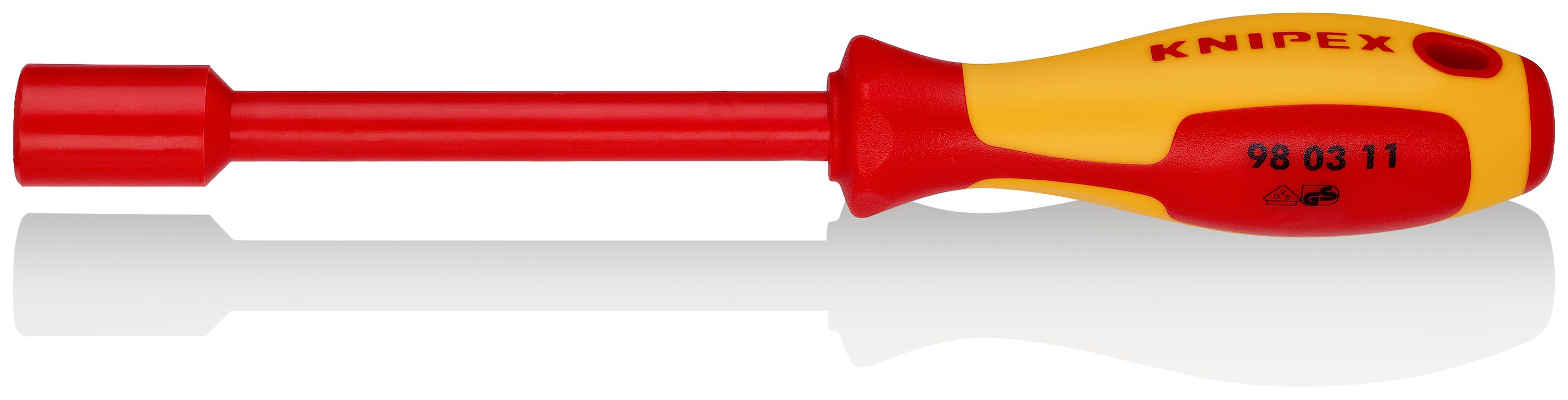KNIPEX - Clé à douille - 11mm - Avec poignée de tournevis - Longueur 237mm - Isolée 1000V