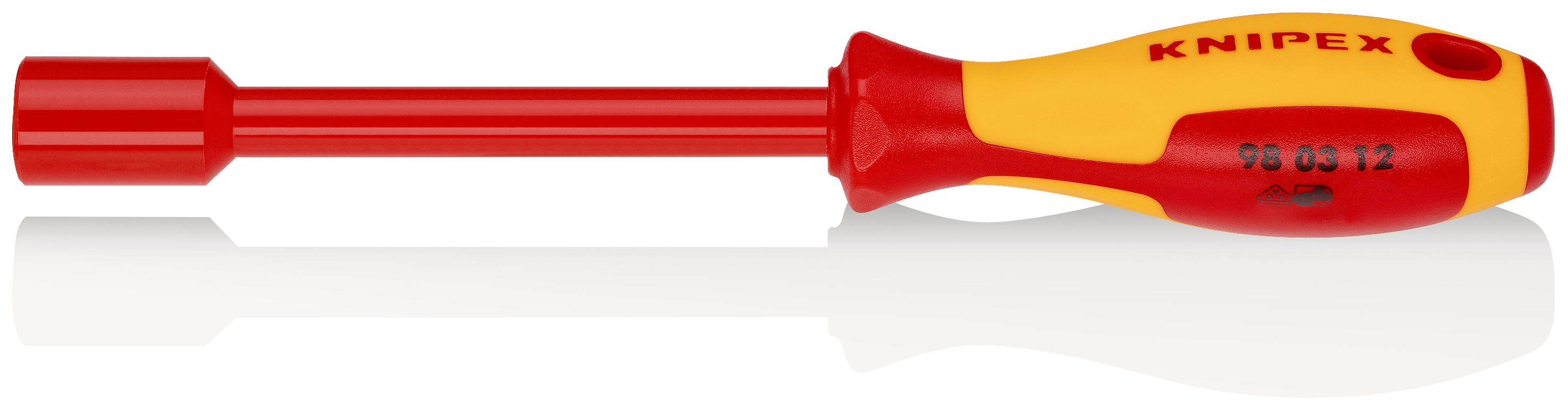 KNIPEX - Clé à douille - 12mm - Avec poignée de tournevis - Longueur 237mm - Isolée 1000V