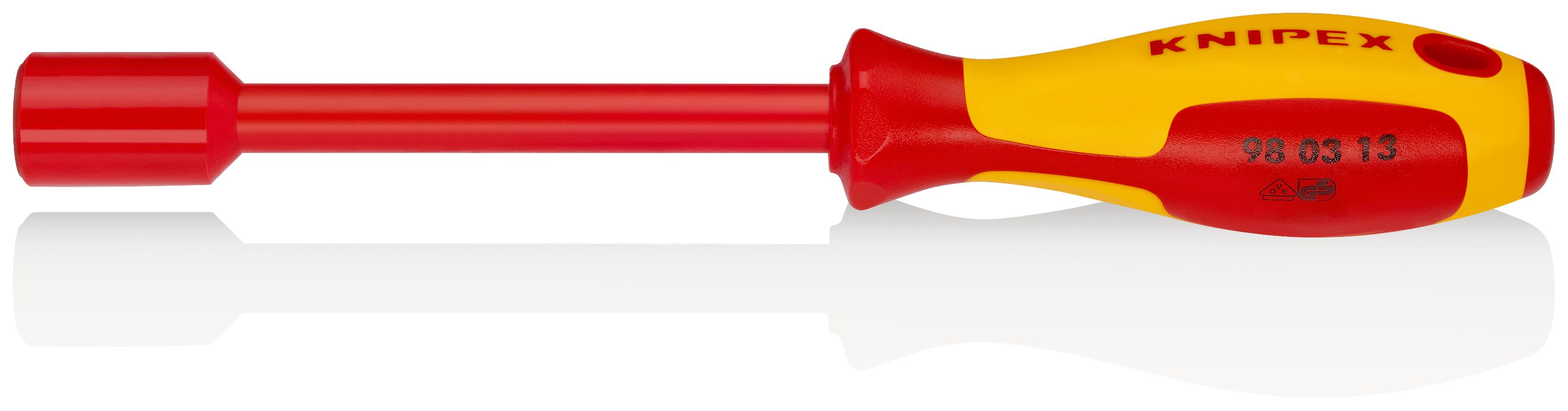 KNIPEX - Clé à douille - 13mm - Avec poignée de tournevis - Longueur 237mm - Isolée 1000V
