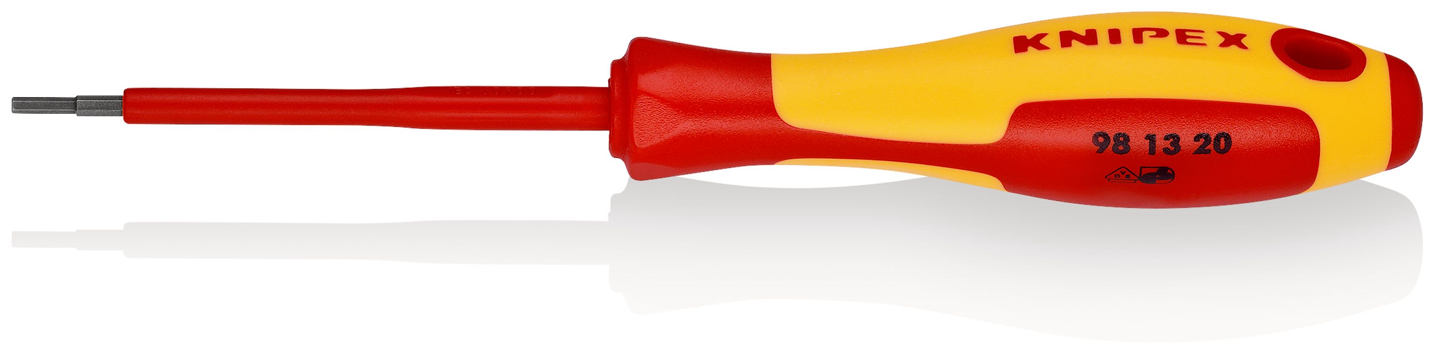 KNIPEX - Tournevis 6 pans mâle 2mm - Longueur lame 75mm - Isolé 1000V