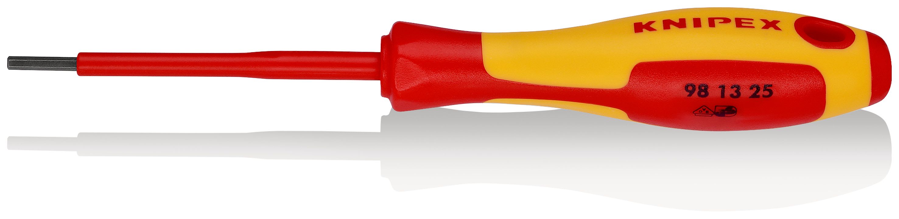 KNIPEX - Tournevis 6 pans mâle 2,5mm - Longueur lame 75mm - Isolé 1000V