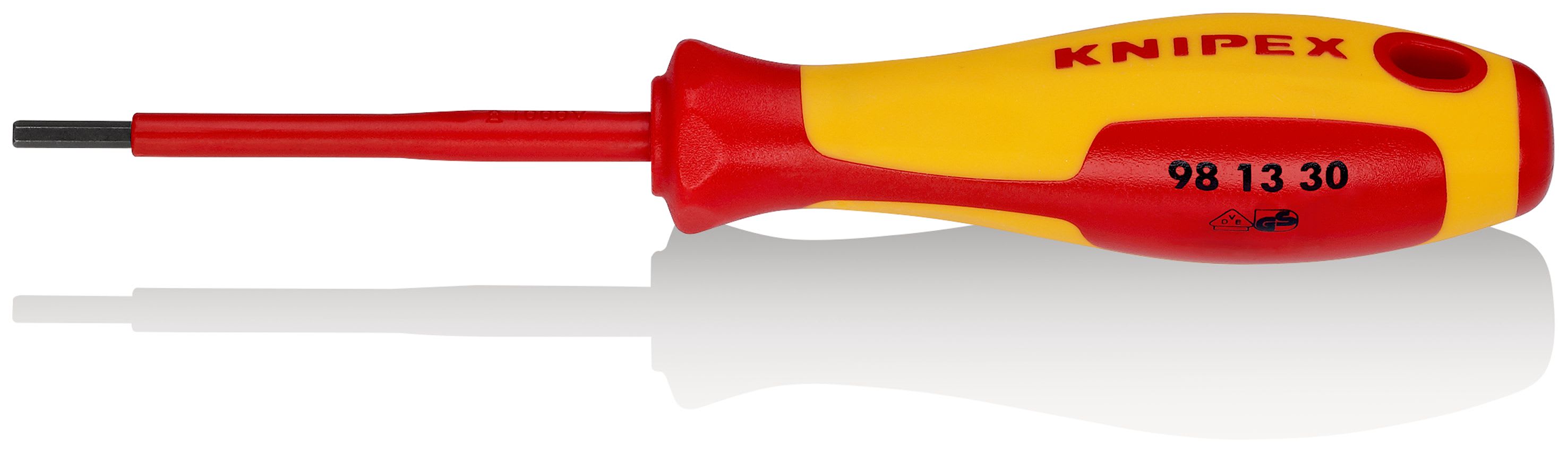 KNIPEX - Tournevis 6 pans mâle 3mm - Longueur lame 75mm - Isolé 1000V