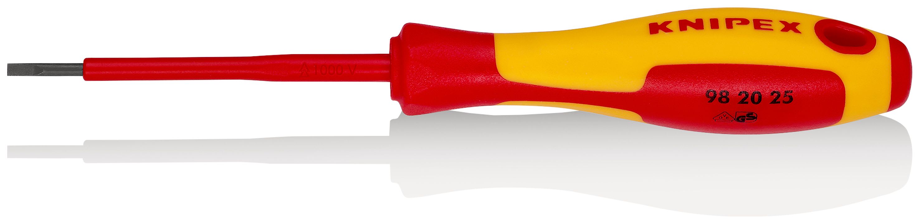 KNIPEX - Tournevis plat - 2,5mm - Isolé 1000V - Longueur lame 75mm