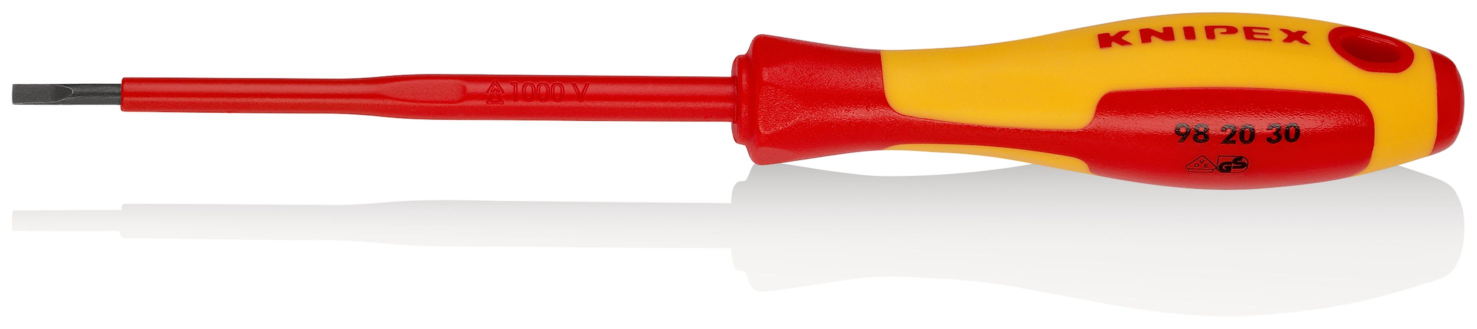 KNIPEX - Tournevis plat - 3mm - Isolé 1000V - Longueur lame 100mm