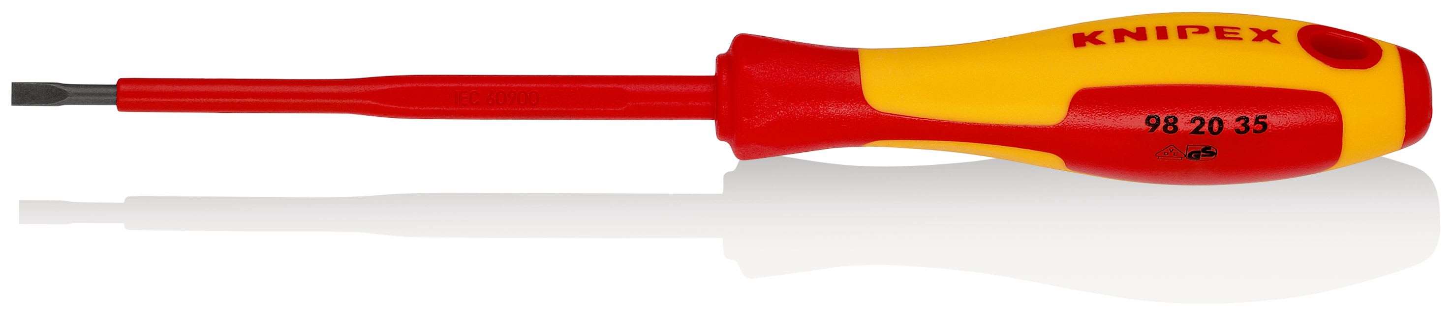 KNIPEX - Tournevis plat - 3,5mm - Isolé 1000V - Longueur lame 100mm
