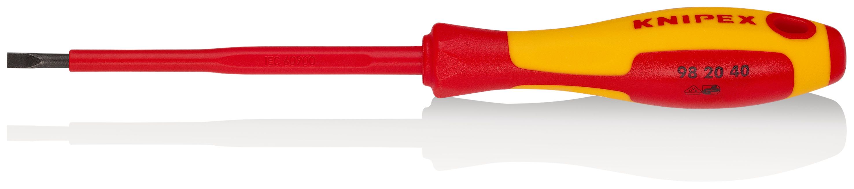 KNIPEX - Tournevis plat - 4mm - Isolé 1000V - Longueur lame 100mm