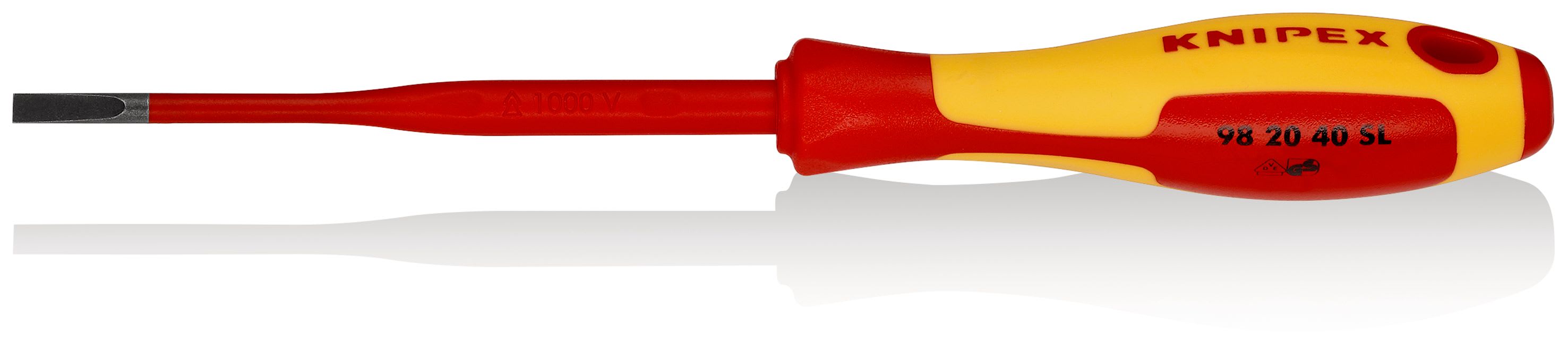 KNIPEX - Tournevis Slim plat - 4mm - Isolé 1000V - Longueur lame 100mm