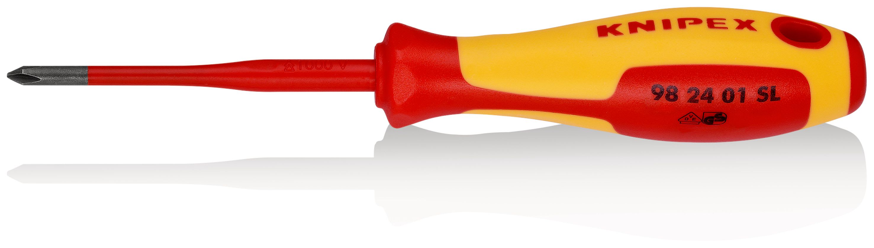 KNIPEX - Tournevis Slim cruciforme Phillips® - PH1 - Isolé 1000V - Longueur lame 80mm