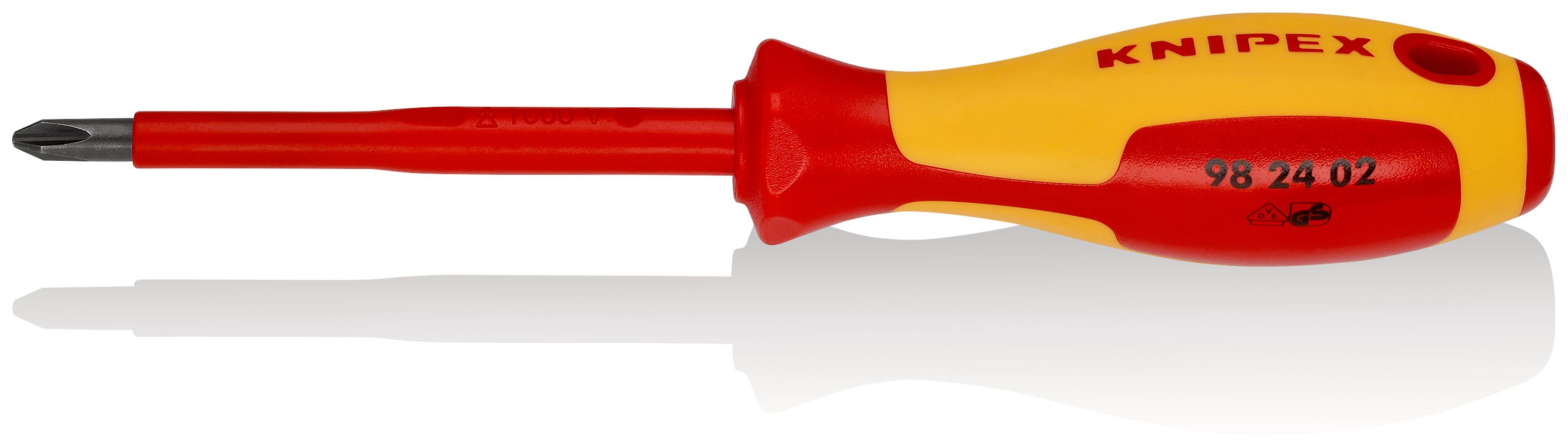 KNIPEX - Tournevis cruciforme Phillips® - PH2 - Isolé 1000V - Longueur lame 100mm