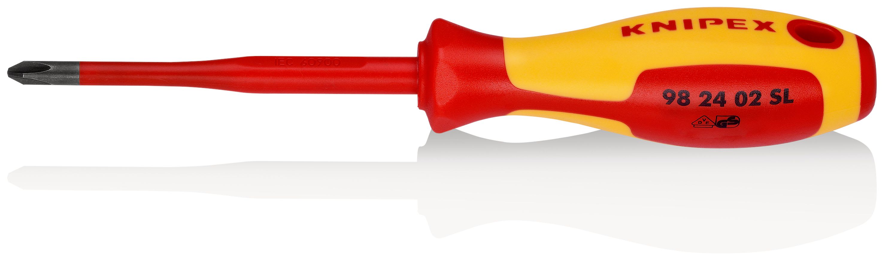 KNIPEX - Tournevis Slim cruciforme Phillips® - PH2 - Isolé 1000V - Longueur lame 100mm