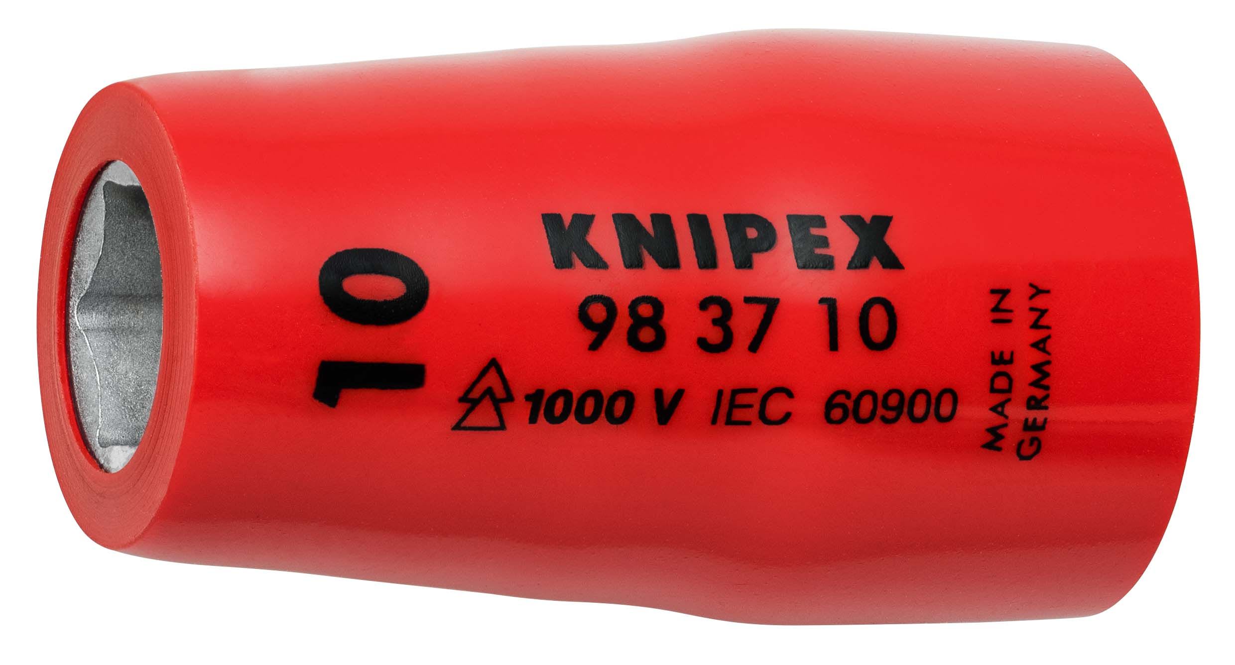 KNIPEX - Douille - 10mm - Carré femelle 3/8" - 6 pans - Gainage surmoulé isolé 1000V