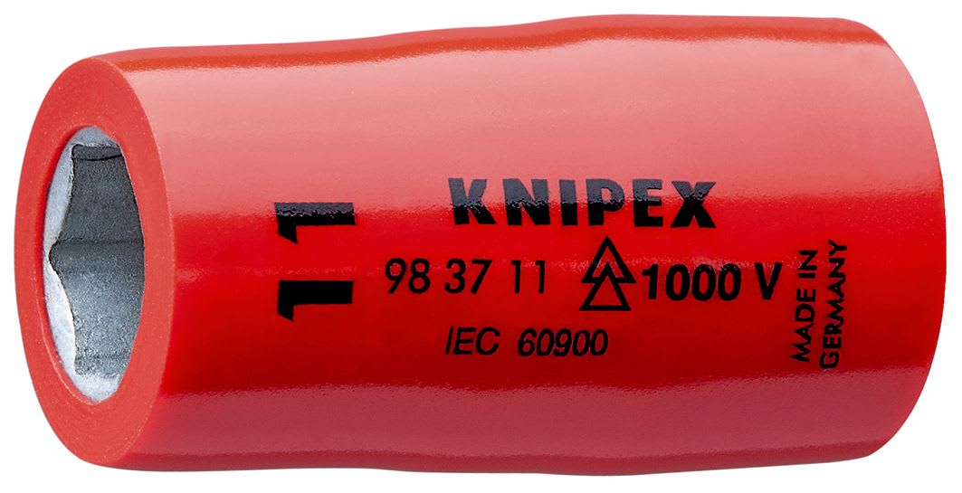 KNIPEX - Douille - 11mm - Carré femelle 3/8" - 6 pans - Gainage surmoulé isolé 1000V
