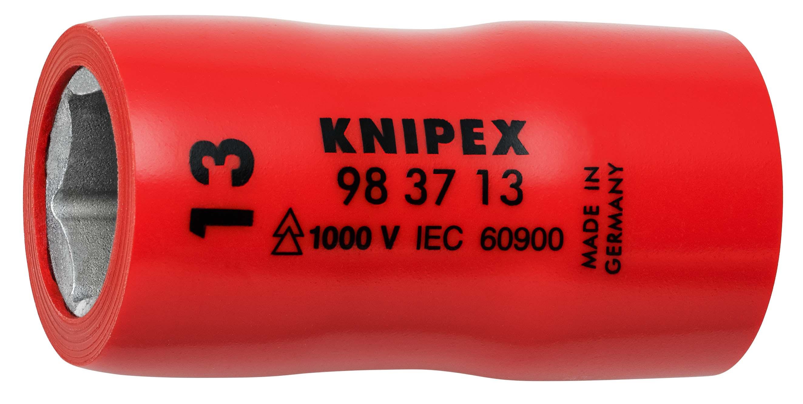 KNIPEX - Douille - 13mm - Carré femelle 3/8" - 6 pans - Gainage surmoulé isolé 1000V