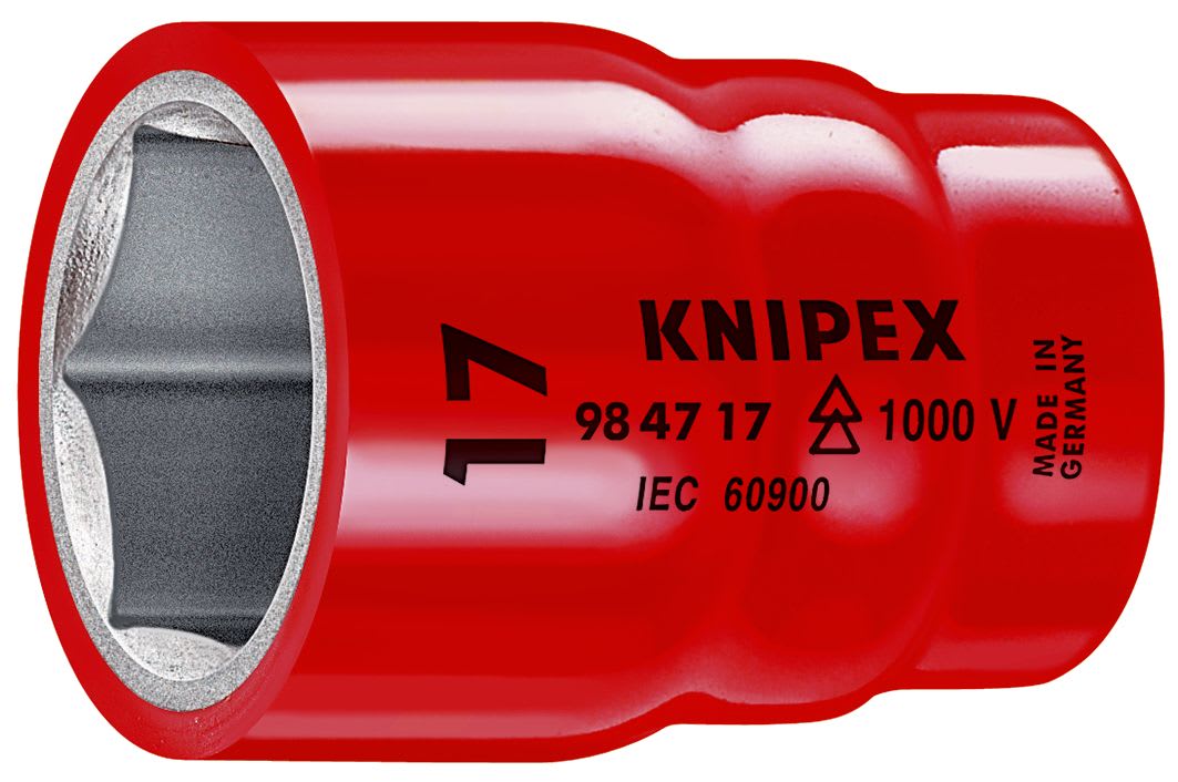 KNIPEX - Douille - 27mm - Carré femelle 1/2" - 6 pans - Gainage surmoulé isolé 1000V