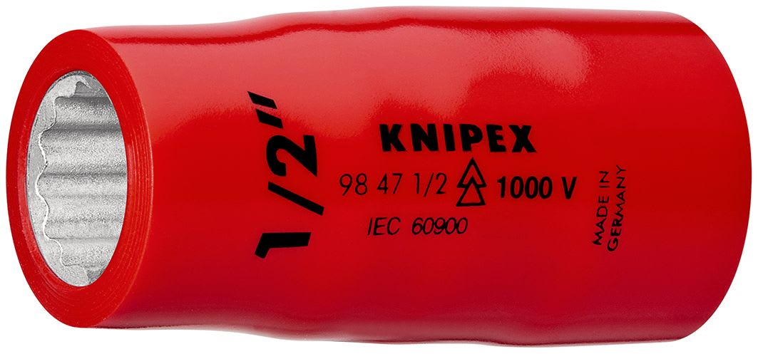KNIPEX - Douille - 11mm - Carré femelle 1/2" - 6 pans - Gainage surmoulé isolé 1000V