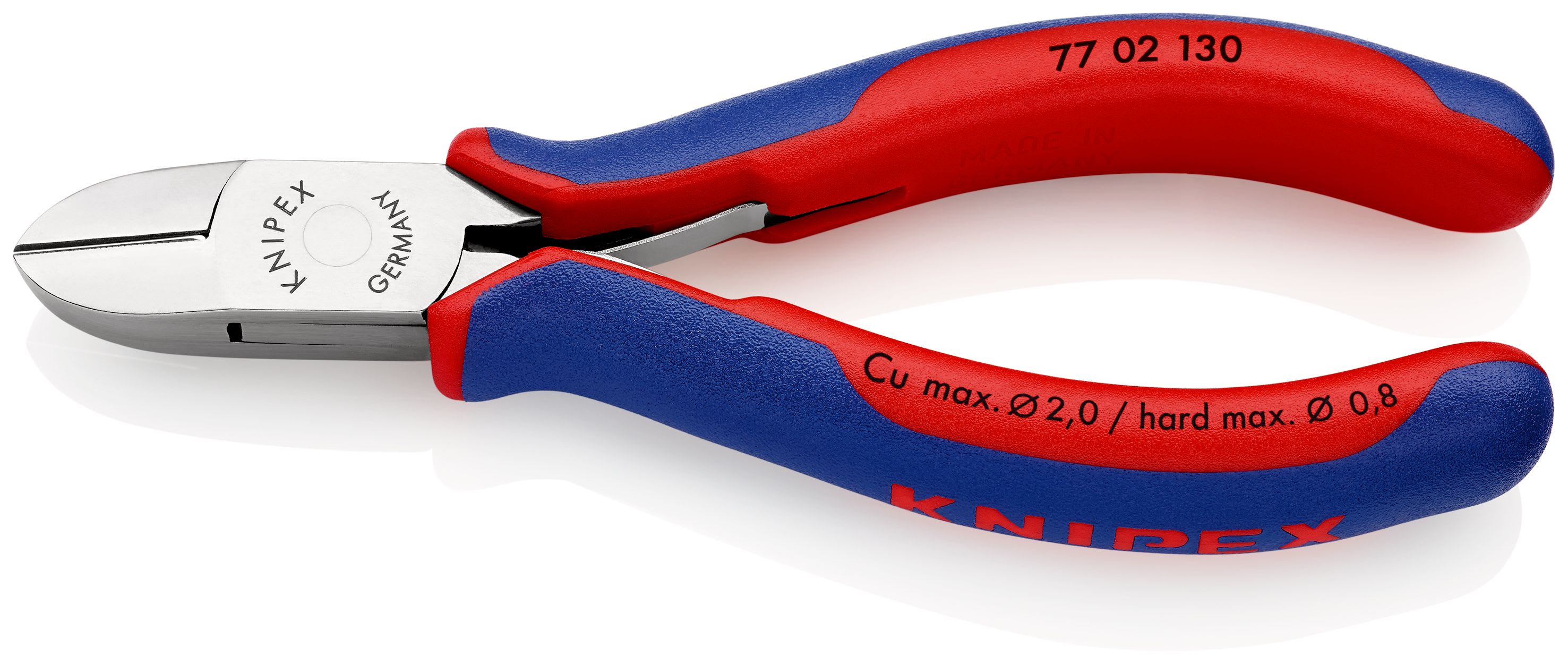 KNIPEX - Pince coupante électronique petit biseau 130mm - Ressort - Gainage bi-matière
