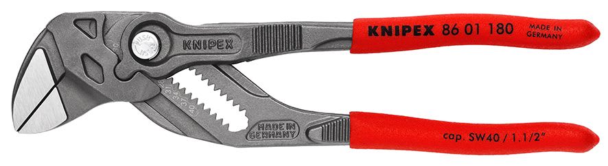KNIPEX - Pince-clé atramentisée noire 180mm - Gainage PVC - Ouverture 40mm - SC