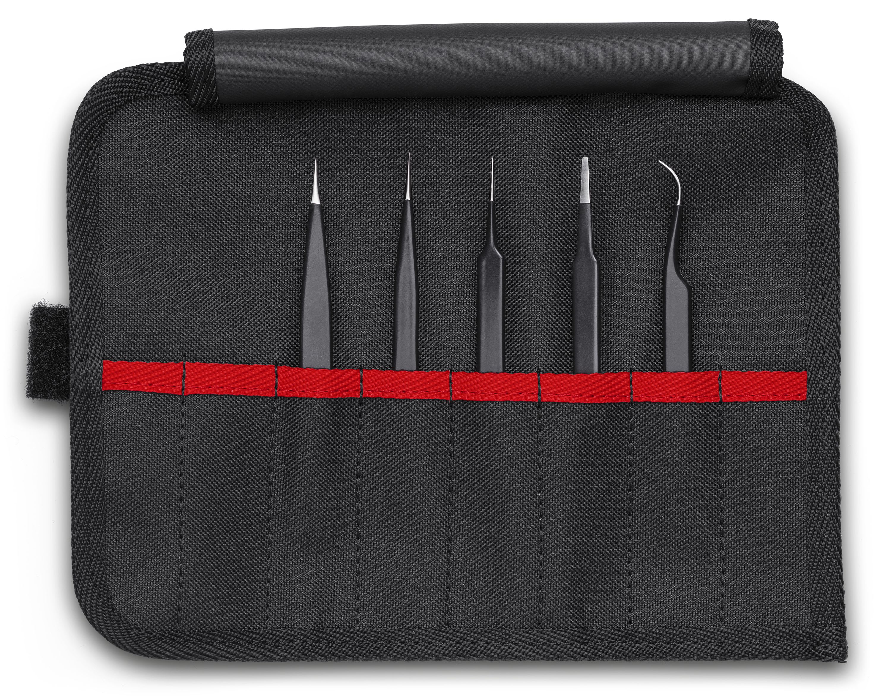 KNIPEX - Lot de 5 pinces brucelles ESD en trousse tissu