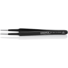 KNIPEX - Brucelle de précision 120mm droite - ESD - Pointes rondes effilées - Acier Inox