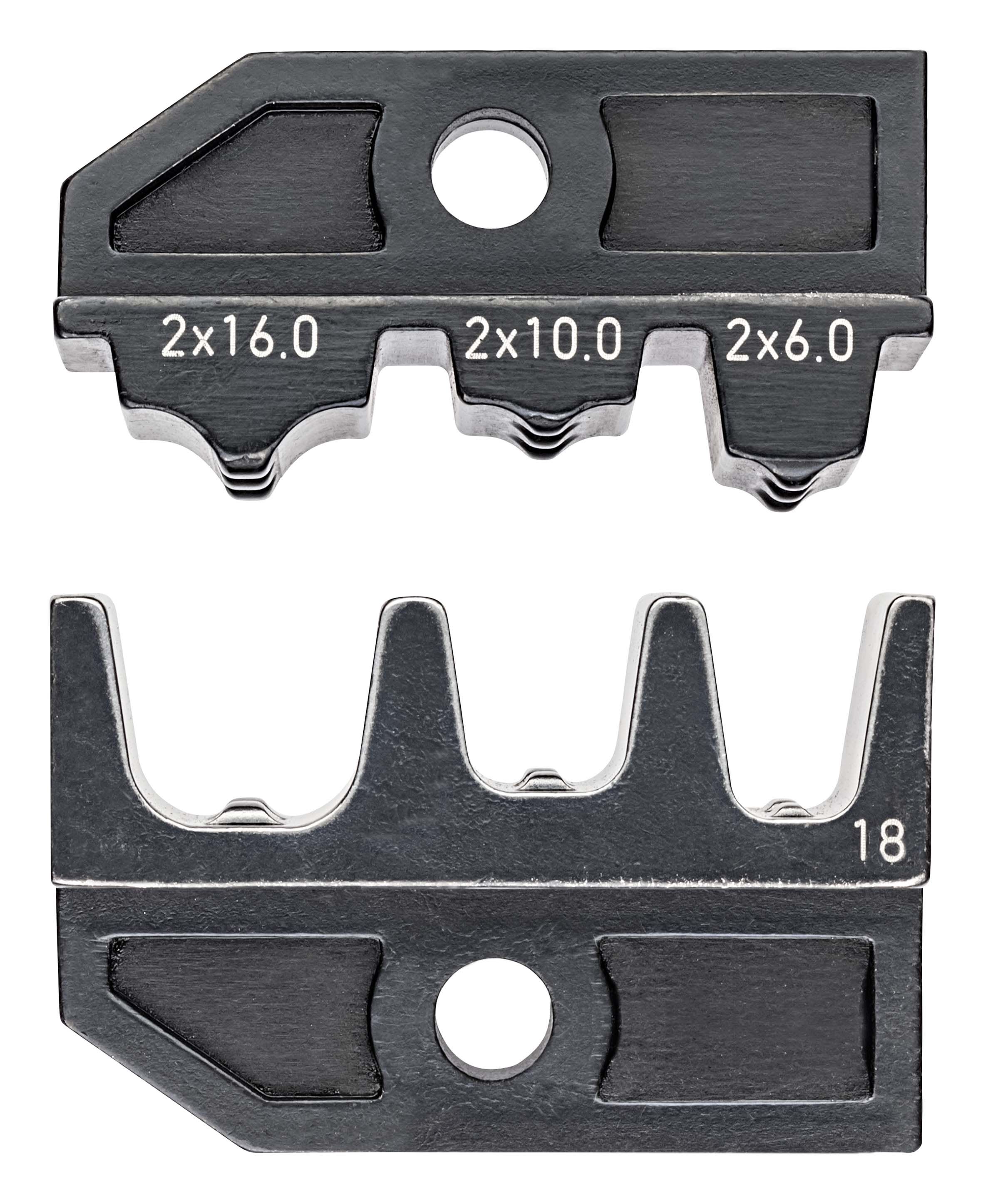 KNIPEX - Matrices pour 97 43 200 - Sertissage embouts de câbles jumelés 2x6/2x10/2x16mm²