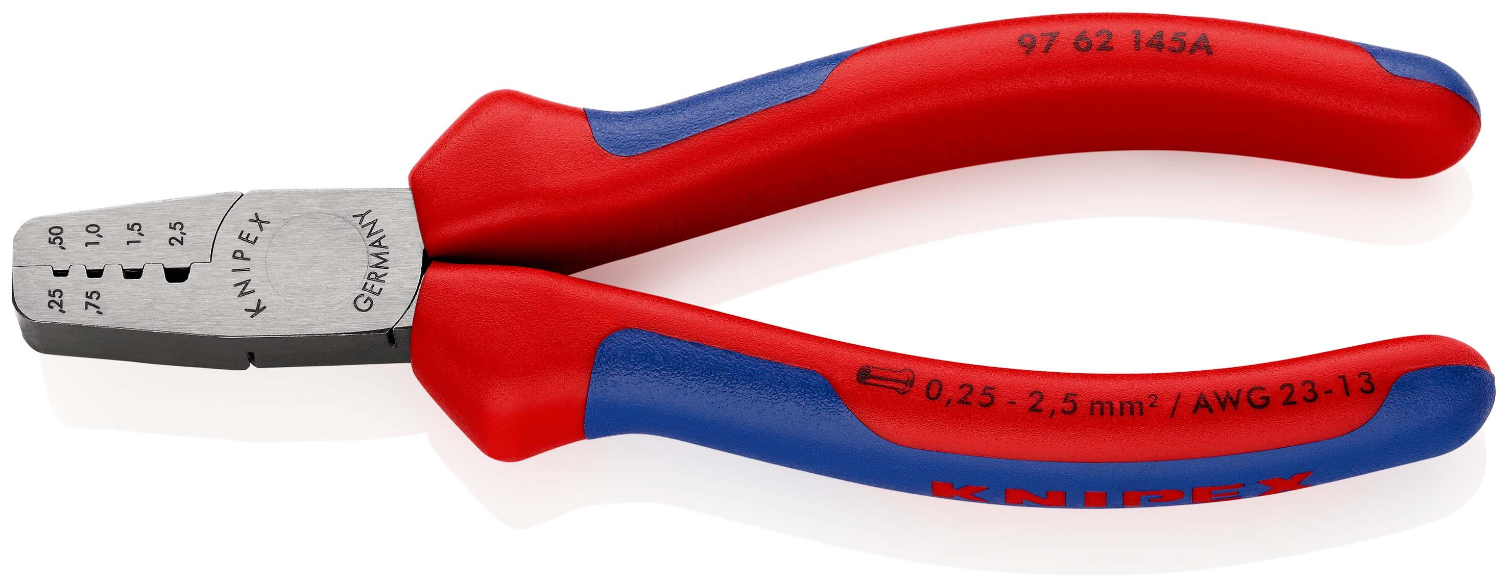 KNIPEX - Pince à sertir les embouts 145mm - Gainage bi-matière 0,25 - 2,5mm²
