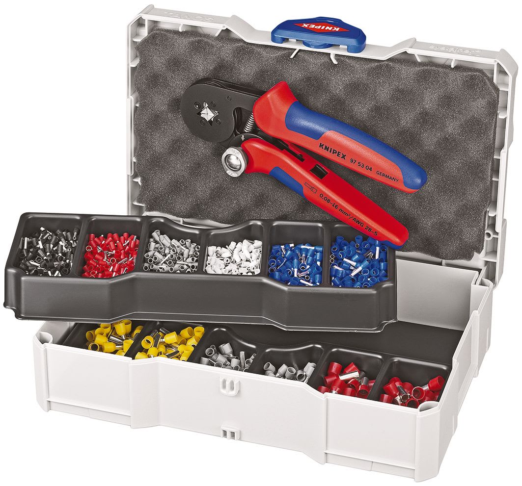 KNIPEX - Coffret assortiment de sertissage pince à sertir 97 53 04 et embouts isolés