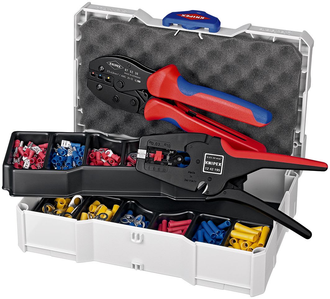 KNIPEX - Coffret assortiment de sertissage pinces 97 52 36 et 12 42 195 cosses pré-isolés