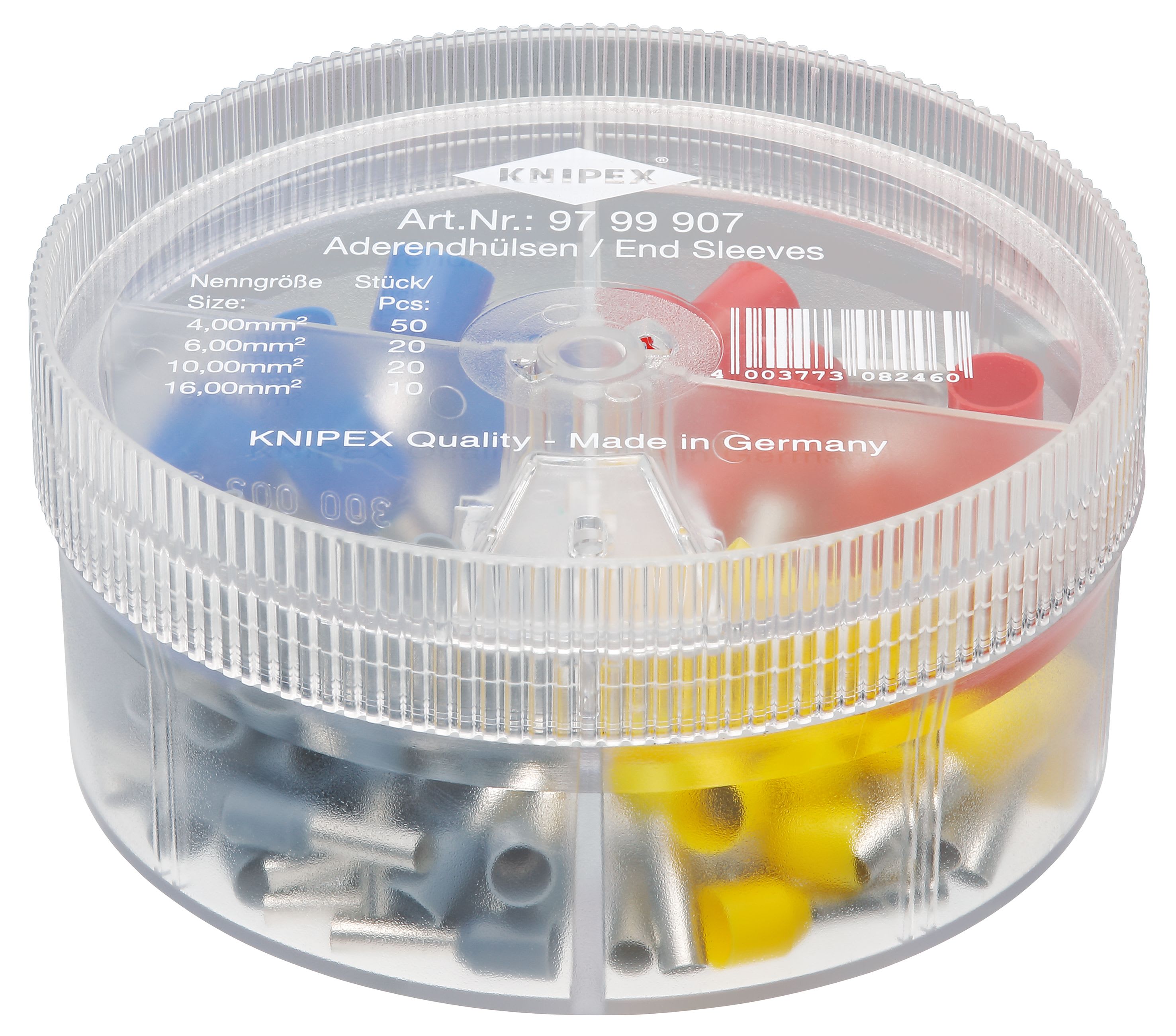 KNIPEX - Boite d'assortiment d'embouts isolés 50 x 4mm² - 20 x 6 / 10mm² - 10 x 16mm²
