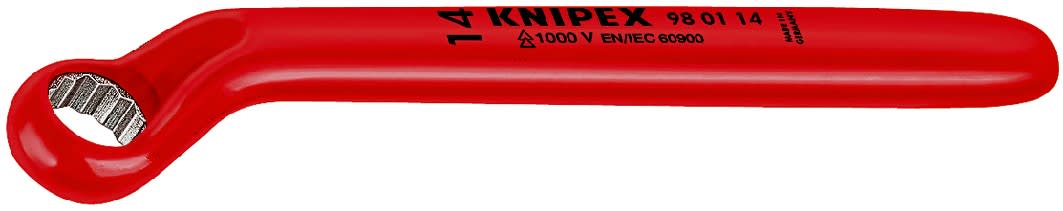 KNIPEX - Cle polygonale - 13mm - Contre-coudee 12 pans - Longueur 185mm - Isolee 1000V