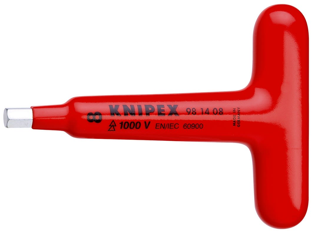 KNIPEX - Cle 6 pans male avec poignee en T - 6mm - Longueur 120mm - Isolee 1000V