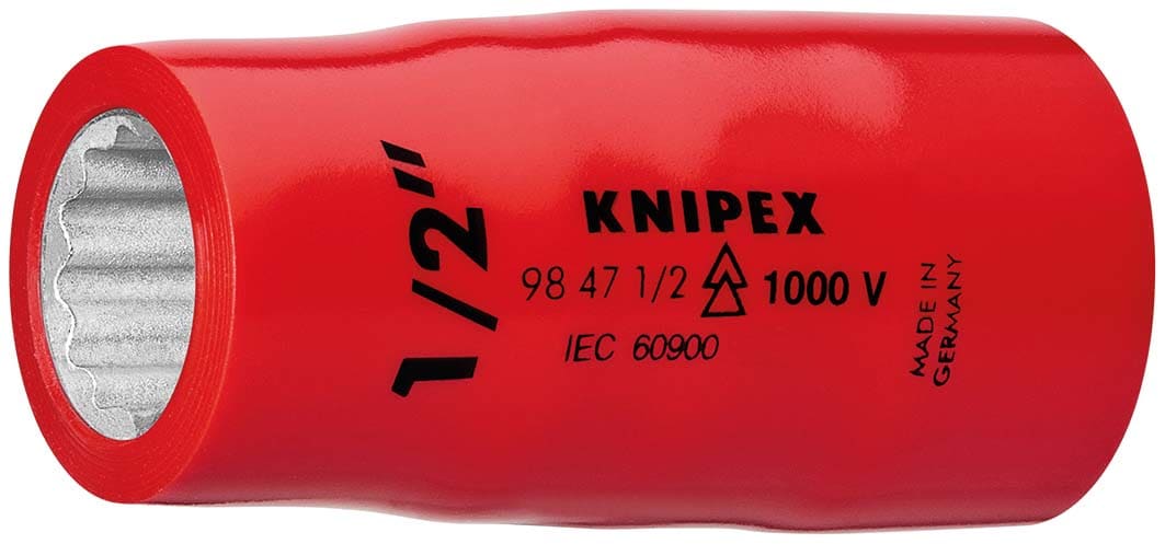 KNIPEX - Douille - 7-8 - Carre femelle 1-2 - 12 pans - Gainage surmoule isole 1000V