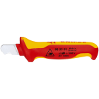 KNIPEX - Couteau d'électricien 170mm - Lame courte et courbée et capuchon - Isolé 1000V