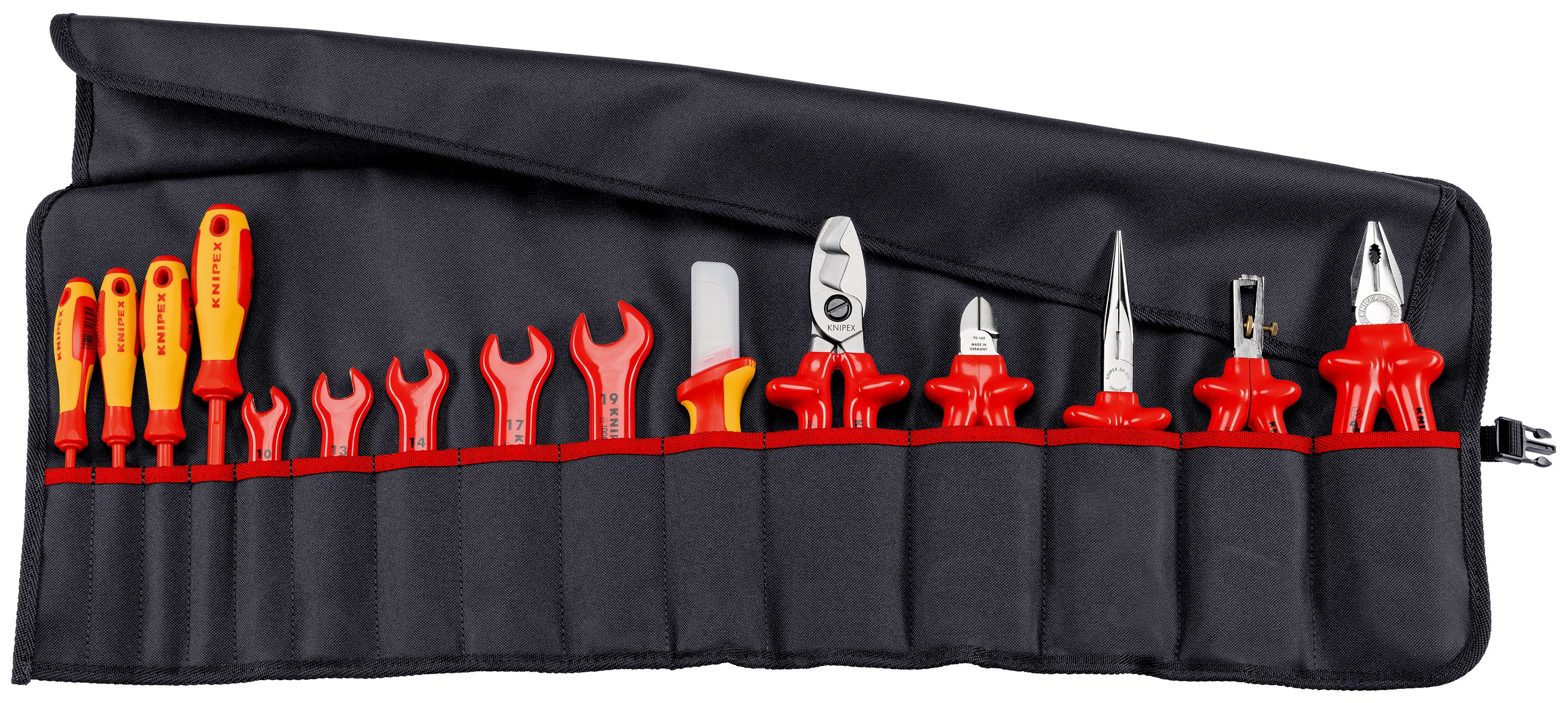 KNIPEX - Trousse en tissus assortiment - 15 outils pour électricien - Isolés 1000V