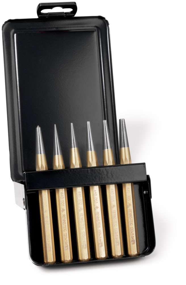 KNIPEX - Lot de 5 chasse-pointes + 1 pointeau en cassette métal