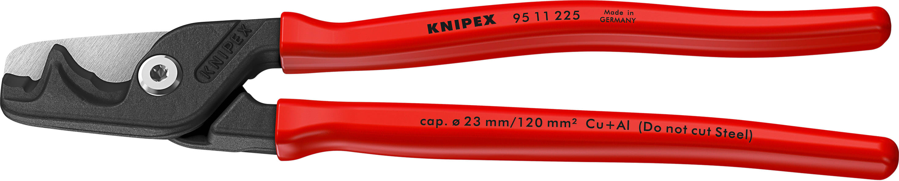 KNIPEX - Coupe-câbles StepCut XL - 225mm - Gainage PVC - Bruni - Cu / Al Ø23mm/120mm² -SC