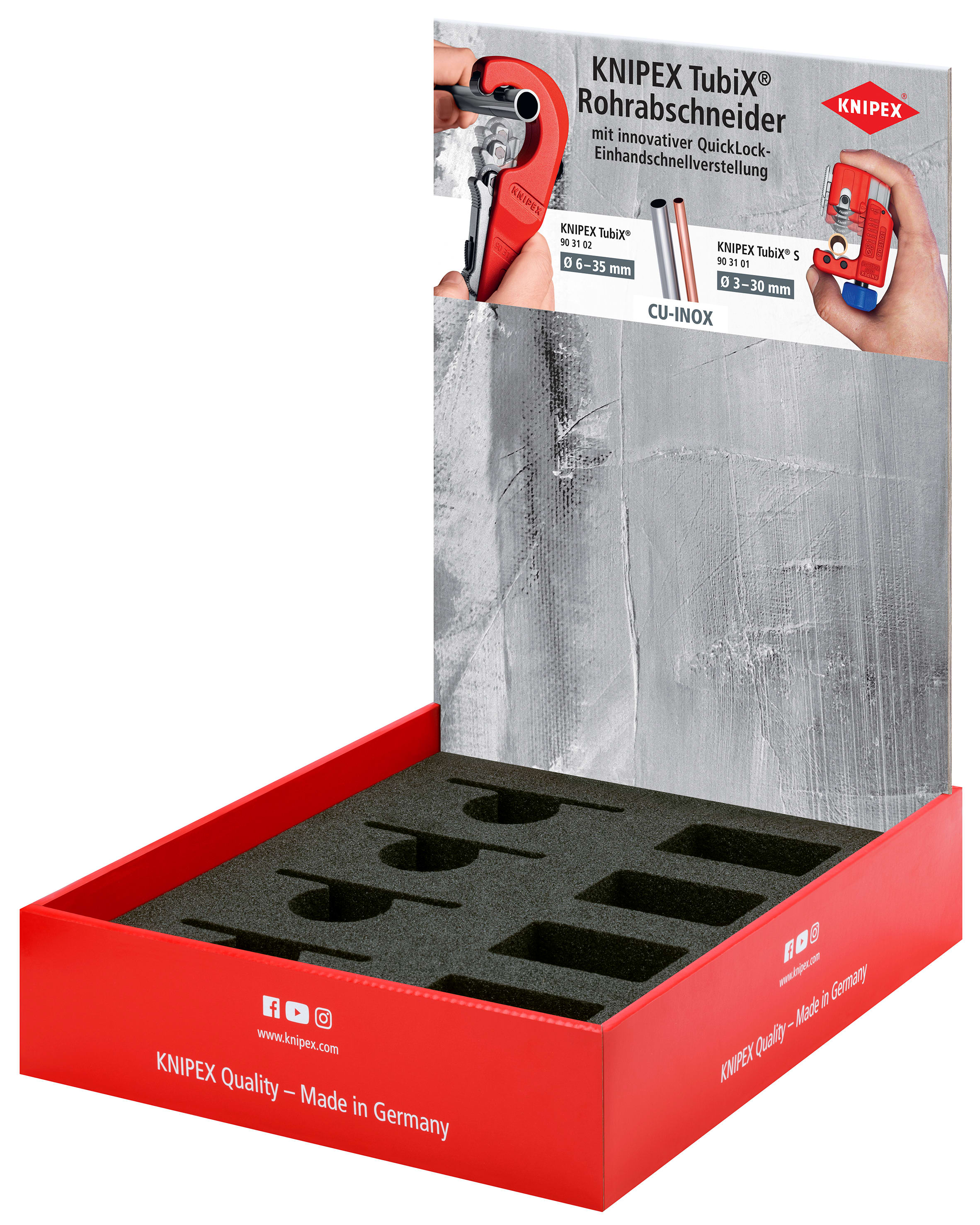 KNIPEX - Présentoir de comptoir VIDE pour TubiX x4 et TubiX S x 4