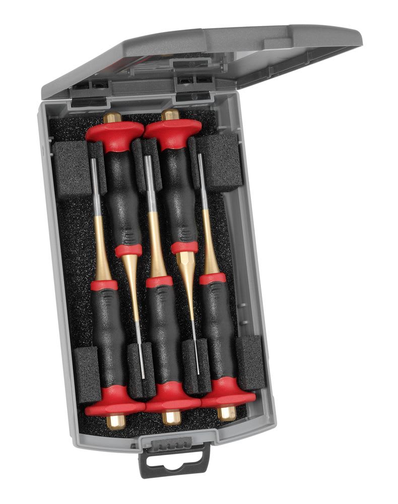 KNIPEX - Lot de 5 chasse-goupilles avec pare-coups 2-3-4-5-6mm en boite plastique