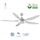 Fanelite - Ventilateur plafond DC 137 cm - Blanc - LED - 5 pales - Télécommande - Wifi