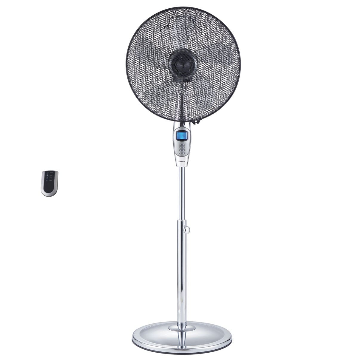 Fanelite - Ventilateur sur pied 40 cm - Chrome - Télécommande