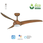 Fanelite - Ventilateur plafond DC 132 cm - Bois - LED - 3 pales - Télécommande - Wifi
