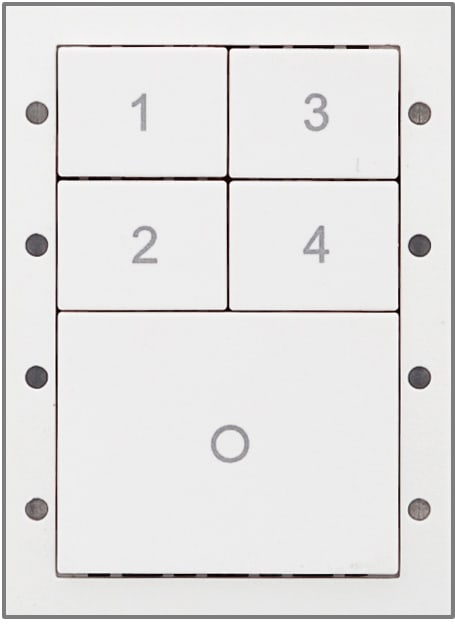 Disano - Panneau de commande 5 Boutons blanc programmation Helvar