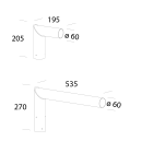 Disano - Accessoire 205 Fixation d'extrémité Poteau argent sablé