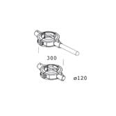 Disano - Accessoire 213 Fixation Etandard Long argent sablé pour mât diamètre 120