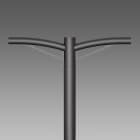 Disano - Accessoire 505 Bras Double anthracite pour mât 60mm