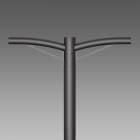 Disano - Accessoire 505 Bras Double graphite pour mât 60mm