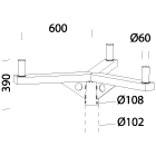 Disano - Accessoire 292 Bras Triple PORDOI graphite