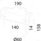 Disano - Accessoire 235 Fixation mât diamètre 60 graphite