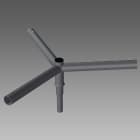 Disano - CRT Triple crosse argent sablé 0,5M 120D pour mât Cylindro Conique